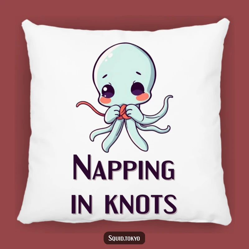 Cozy Funny Kawaii Squid Knot Pillow: Soft Character Comfort, Great Funny Gift for Decor